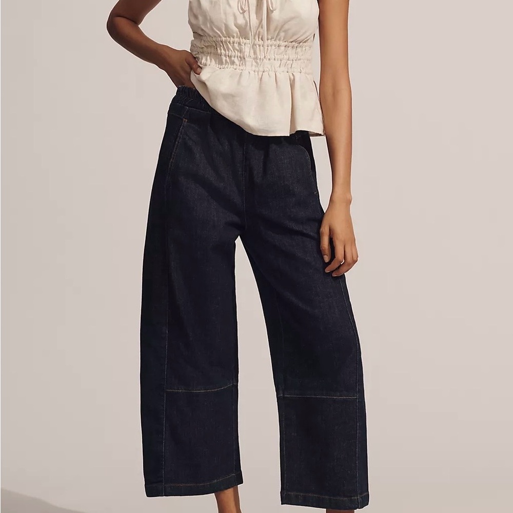 Anthropologie Izzy Relaxed Pull-on Barrel Jeans by Pilcro - Size Medium